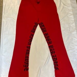 Rebel Minds Vibrant Red Kids Joggers with Black Script